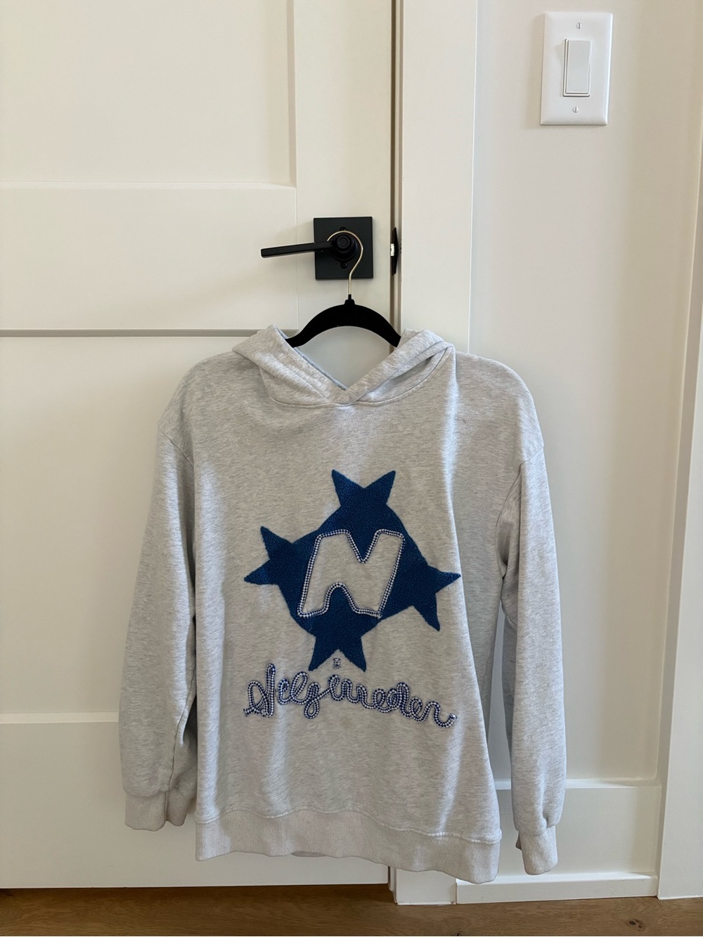 Aelfric Eden Light Gray Pullover Hoodie with Blue Logo Tag